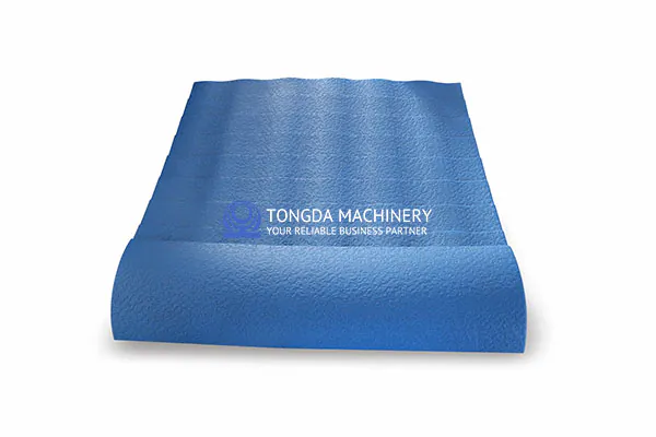 Blue ribbed hollow plastic panel