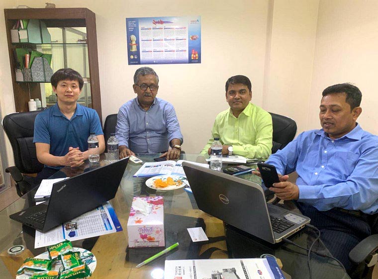 Business discussion around a meeting table