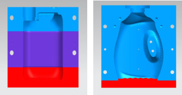 Color-coded jerry can mold design illustration