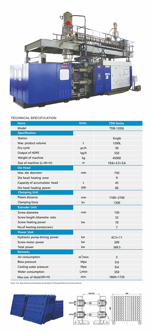 Large pallet machine brochure with specifications