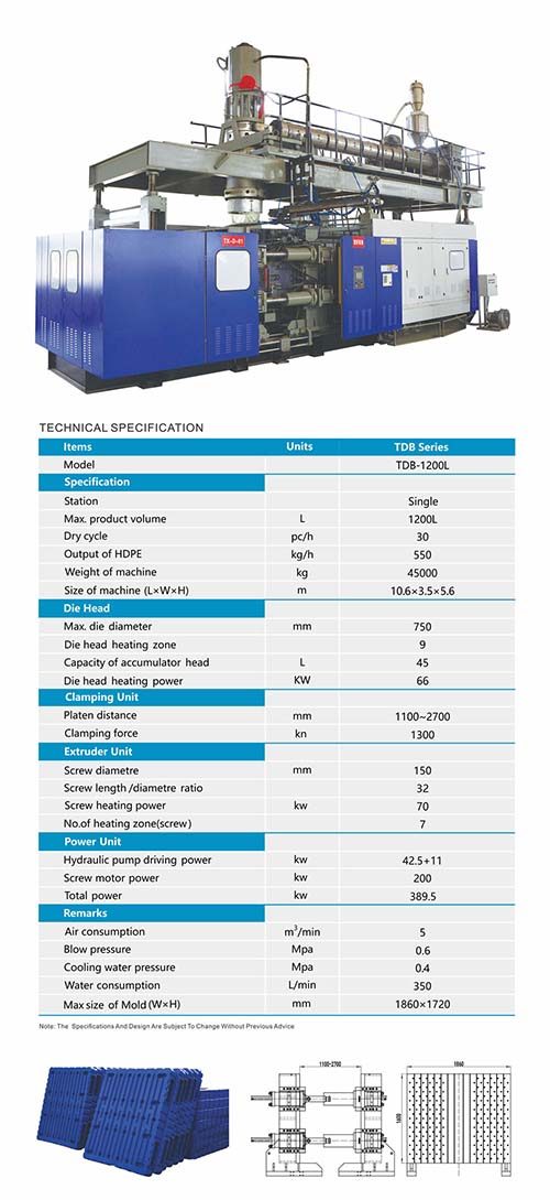 Large pallet machine brochure with specifications