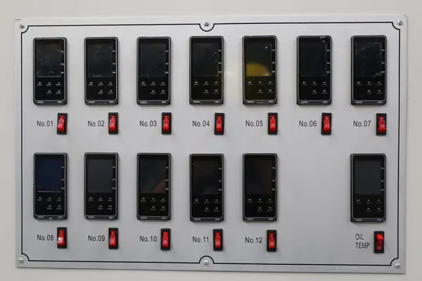 Machine temperature control panel